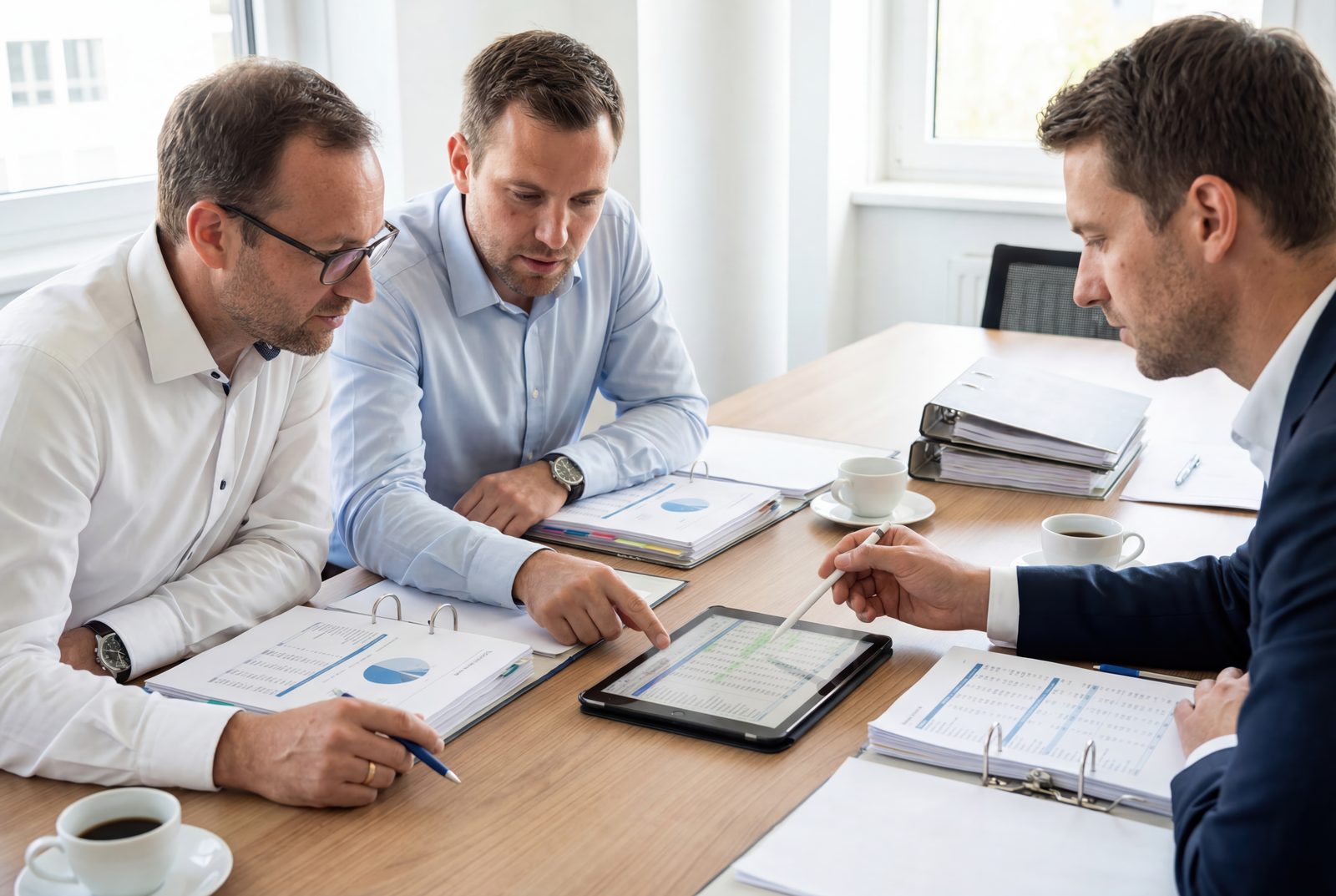 Equipe contábil analisando documentos da Reforma Tributária